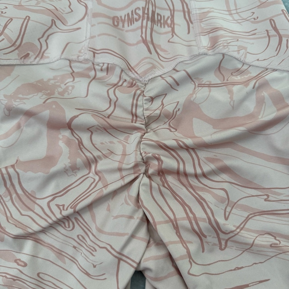 Women’s Gymshark Marbled Biker Shorts Butt Scrunch Lifting Training Size Large - Picture 8 of 14